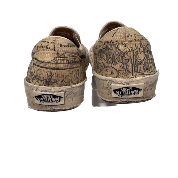 Vans Classic Slip On Vincent Van Gogh Letter Canvas Shoes Women's‎ 7 - Picture 4 of 9